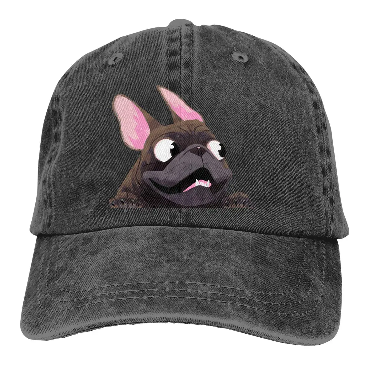 Бейсболка унисекс с французским бульдогом, хлопковая джинсовая Регулируемая Кепка в стиле хип-хоп для мужчин и женщин