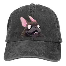 Бейсболка унисекс с французским бульдогом, хлопковая джинсовая Регулируемая Кепка в стиле хип-хоп для мужчин и женщин