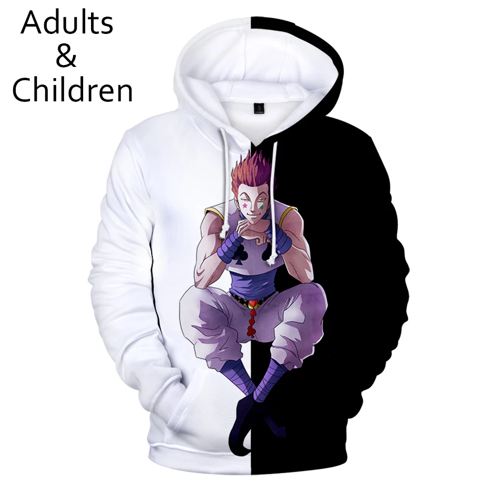 The Newest 3D Hisoka Hoodies Sweatshirts Men Women Hoodie Fashion Autumn Kids 3D Comic Hisoka boys girls black+white pullovers The Newest 3D Hisoka Hoodies Sweatshirts Men Women Hoodie Fashion Autumn Kids 3D Comic Hisoka boys girls black+white pullovers