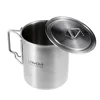 Lixada 750ml Stainless Steel Pot Portable Water Mug Cup with Lid and Foldable Handle Outdoor Camping Cooking Picnic Cup ► Photo 3/6