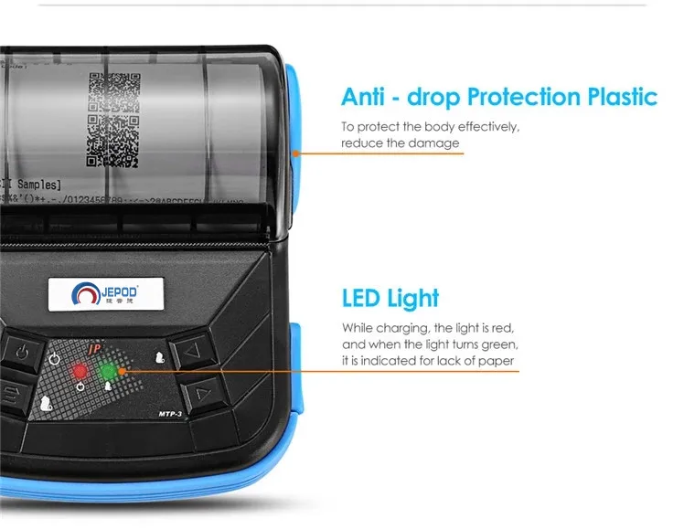 JEPOD JP-MTP3 ультра дешевый 80 мм bluetooth ручной Термальный чековый принтер беспроводной карманный принтер для печати купюр для Android IOS