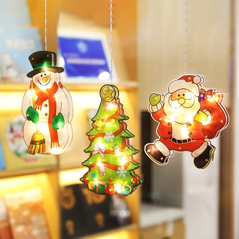 

Christmas Hanging Lights Christmas Decoration Lights with Powerful Suction Cup for Window Glass Marble Tree Outdoor Indoo