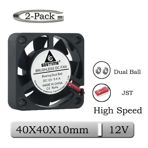 Gdstime DC 8.4V 40X40X10mm 40mm JST Connector Mini 3D Printer Cooler Fan 4cm 40mmX10mm High Speed Brushless Cooling Fan