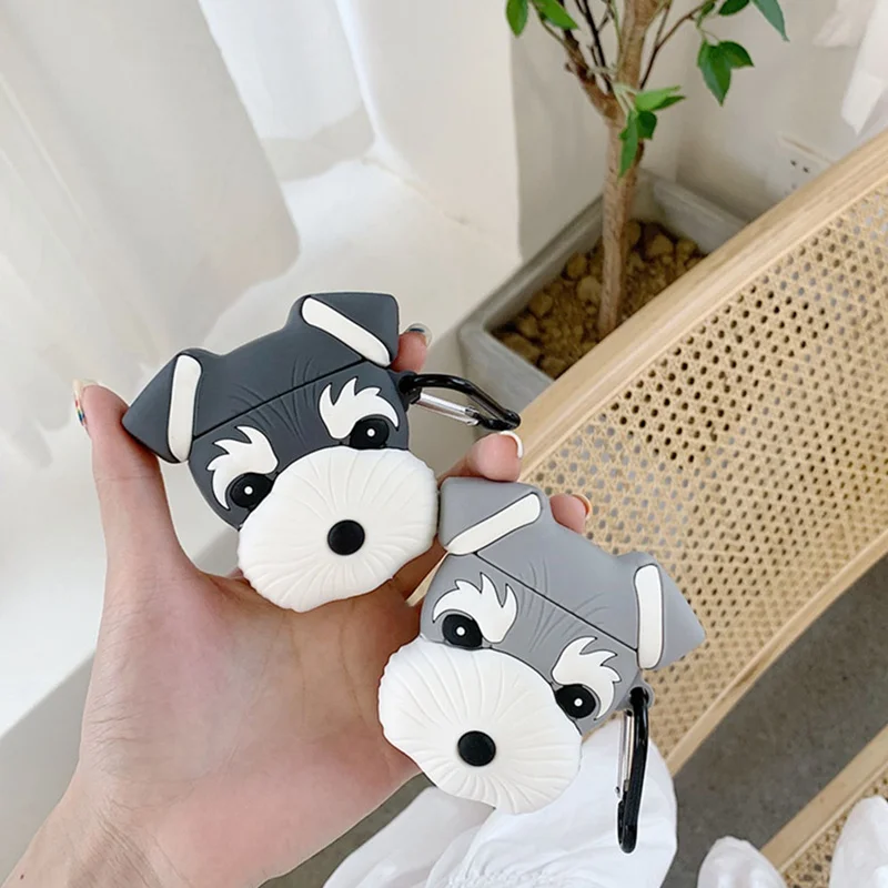 Милый чехол для гарнитуры с изображением собаки из мультфильма s для Apple Airpods чехол 3D Мягкий силиконовый чехол Bluetooth наушники защитный чехол