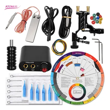 

Tattoo Machine Set for Shader & Liner Permanent Tattoo Makeup Supplies Body Art Power Supply and Hook Line