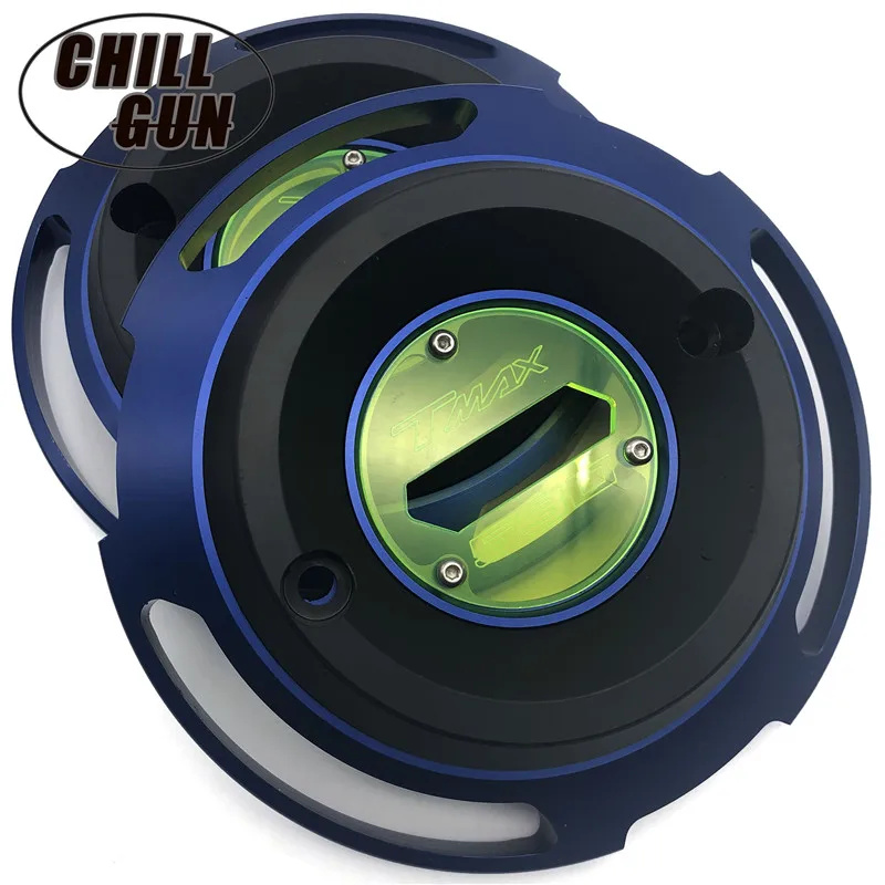 bule 1 pair Motorcycle Engine Stator Cover Protective Cover Decorative Cover For Yamaha T-max 530 TMAX530 TMAX 530 SX DX - Цвет: bule 1 pair
