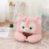 U-shaped Pillow Hoodie Travel Neck Pillow For Sleep Kawaii Anime LinaBell Hooded Pillows For Airplane Cartoon Pink Fox Gifts 2