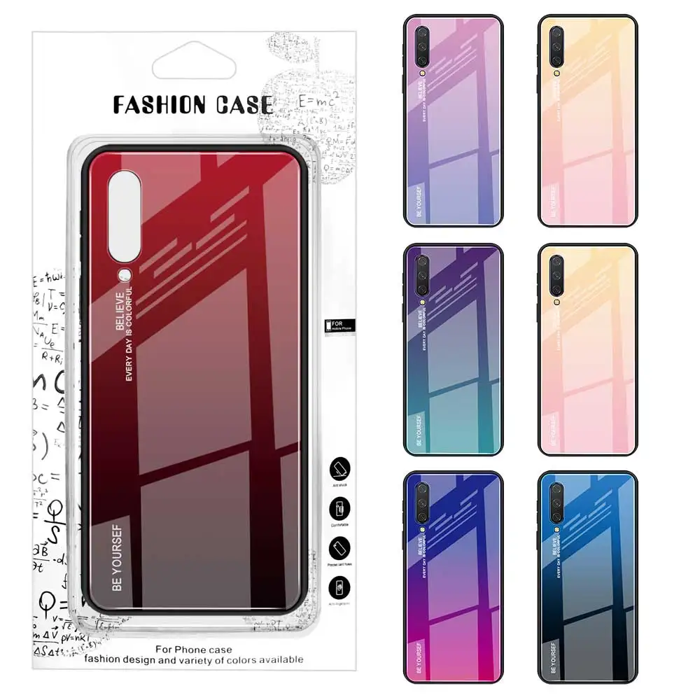 Gradient Tempered Glass phone Case For Xiaomi Redmi MI 9 9SE 8 6X 5X 6 A2 A3 Lite Mix 3 Pocophone F1 CC9 CC9e 9T Pro Protective | Мобильные