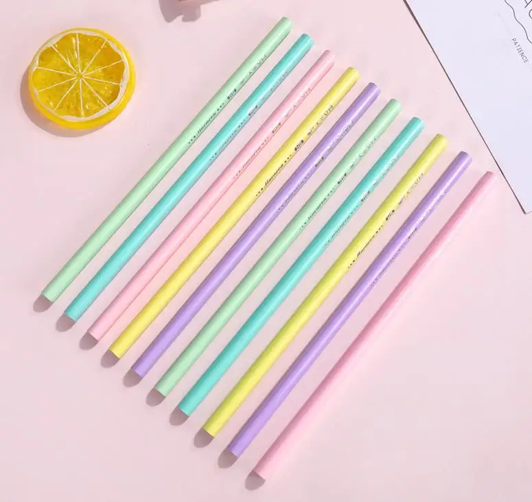 50 Pcs/pack Cute Candy Macaroon Color HB Black Lead Wooden Standard Pencils Art Drawing Sketch Pencil Office School Stationery