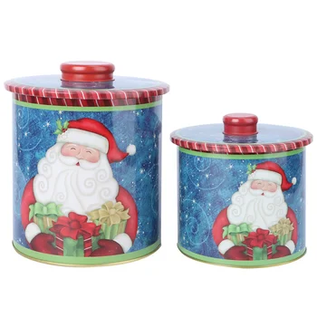 

2PCS Xmas Storage Boxes Household Storage Sealed Containers Xmas Candies Boxes