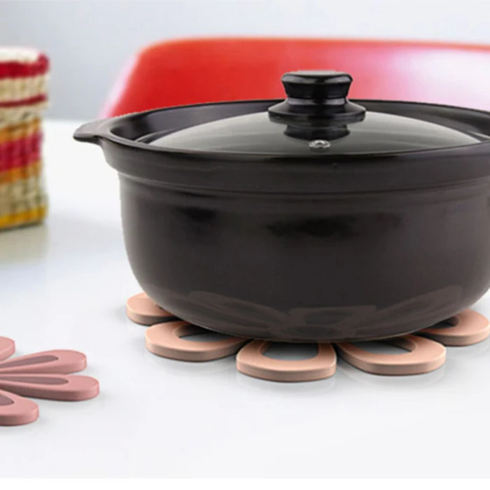 Силиконовый многоцелевой Цветочный Коврик изолированный гибкий Прочный Нескользящие подставки для чашки XOA88
