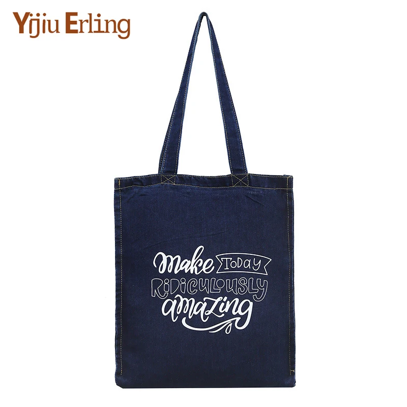 

The New Luxury Handbags Women Bags Designer Canvas Bag Washed Denim Female Shoulder Bag Large Capacity Simple Literary Tutor Bag