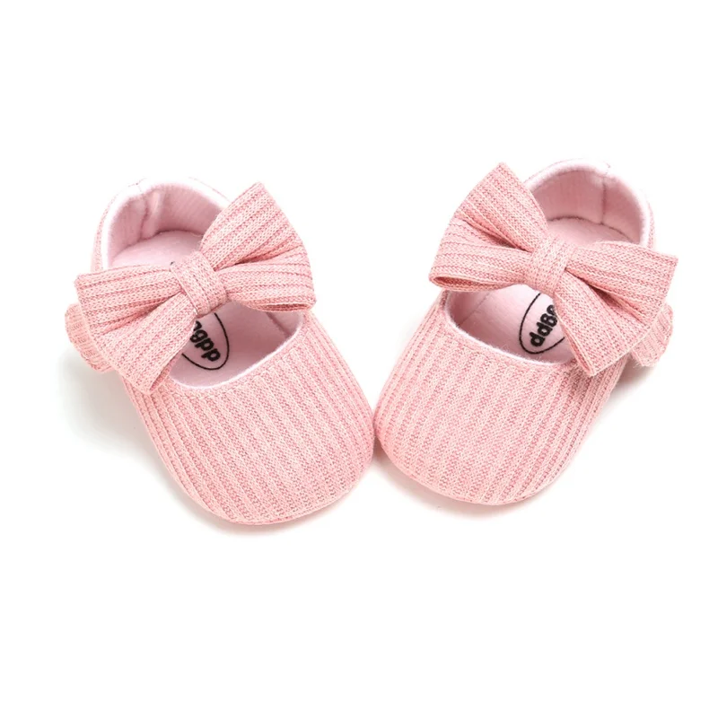 New Bow Sneakers Soft Soled First Walkers 0-18M Cute Autumn Baby Girl Anti-Slip Casual Walking Shoes - Цвет: P