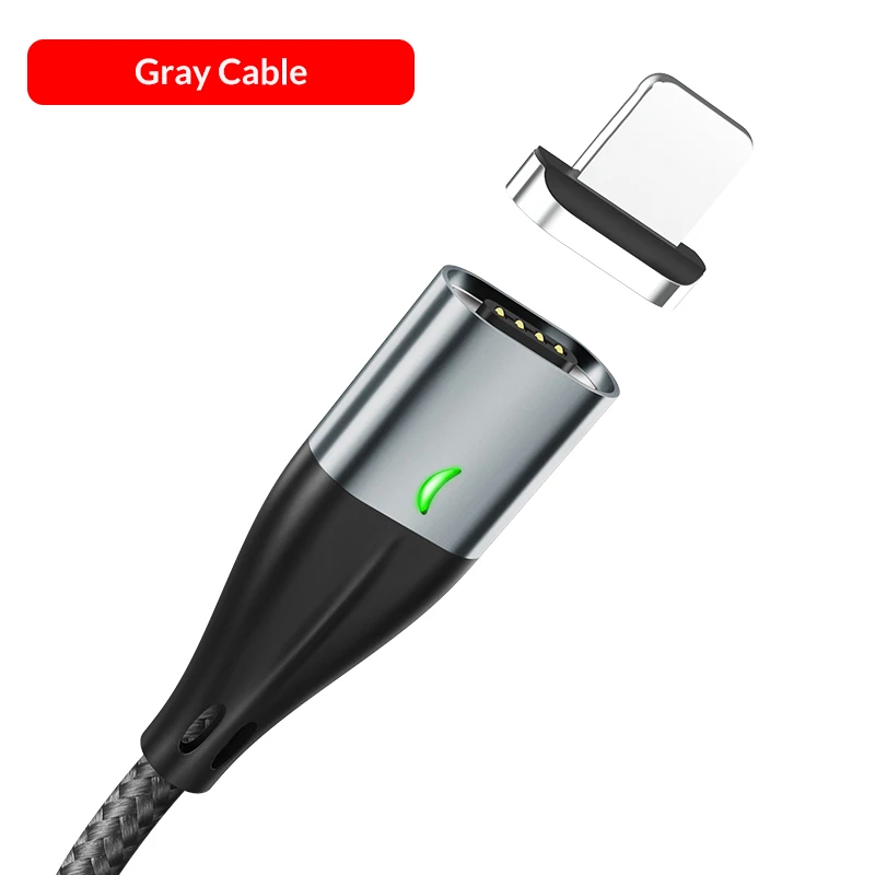 Магнитный кабель 3A Быстрая зарядка Micro USB кабель для huawei samsung для iPhone 6S 7 8 X XS MAX зарядное устройство кабель для зарядки данных type C - Цвет: Gray Cable