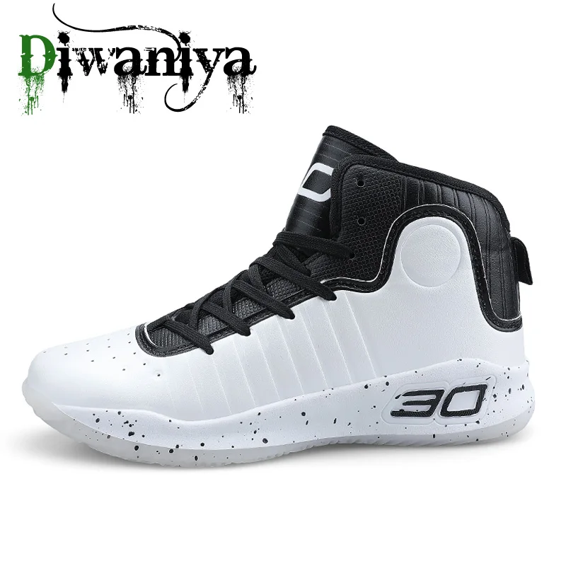 Black White 36-45 новые баскетбольные кроссовки мужские и женские ботильоны амортизирующие дышащие баскетбольные кроссовки Zapatillas De Baloncesto Para Hombre - Цвет: Black White
