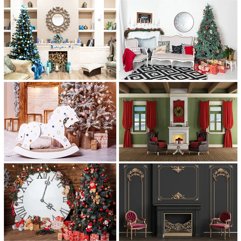 

SHENGYONGBAO Christmas Photography Backdrops Room Tree Party Decor Baby Portrait Photo Background For Photo Studio 20106ZSD-03