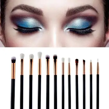

12pcs /set Makeup Brushes Set Powder Foundation Eyeshadow Brush Eye Portable High Set Beauty Lip Brush Tools Quality Eyelin E6S3
