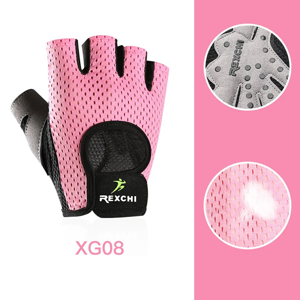 XG08 Pink Профессиональные перчатки для тренажерного зала перчатки спортивные женские дышащие спортивные перчатки спортивные фитнес-перчатки для занятий спортом - Цвет: XG08 Pink