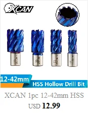 XCAN, 3 шт., 3-12 мм, 4-12 мм, 4-20 мм, HSS, прямые пазы, шаг, набор сверл, титановое покрытие, дерево, металл, дырокол, набор сверл