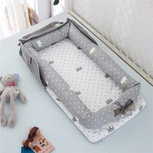 85*45 см портативный детское гнездо кровать коврик колыбели для мальчиков девочек путешествия кровать младенческой хлопок подушка Новорожденный ребенок гнездо кровать