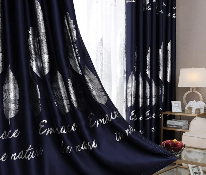 ZISIZ затемненная занавеска с серебряными листьями для спальни, золотистая блестящая детская занавеска s для декора гостиной, занавеска для обработки окон
