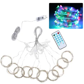 

300pcs Curtain Icicle String Lights Remote Control Waterproof Fair USB Waterfall Lights Curtains Lamp Wedding Party Decor