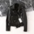 Ailegogo New Autumn Women Black Pu Faux Leather Jacket Уличная Одежда Moto Biker Slim Fit Отложной Воротник Пальто Верхняя Одежда с поясом