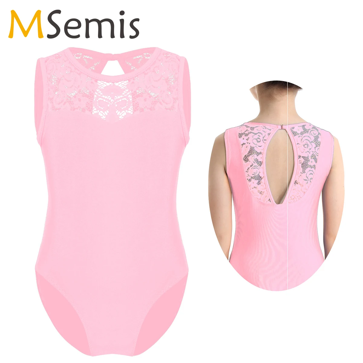 

Kids One-piece Sleeveless Lace Splice Dancewear Children Professional Gymnastics Leotards for Girls Tutu Ballet Dance Costume