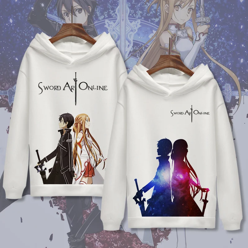 Толстовка для косплея Sword Art Online Yuuki Asuna Kirigaya Kazuto толстовки с капюшоном на зиму и