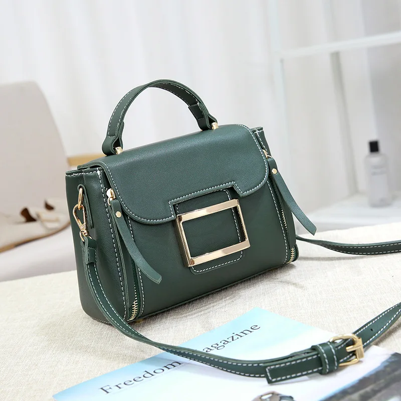 

2020 Spring And Summer New Style WOMEN'S Bag Square Buckle Handbag Simple WOMEN'S Fashion Handbag Versatile Vintage Crossbody Ba