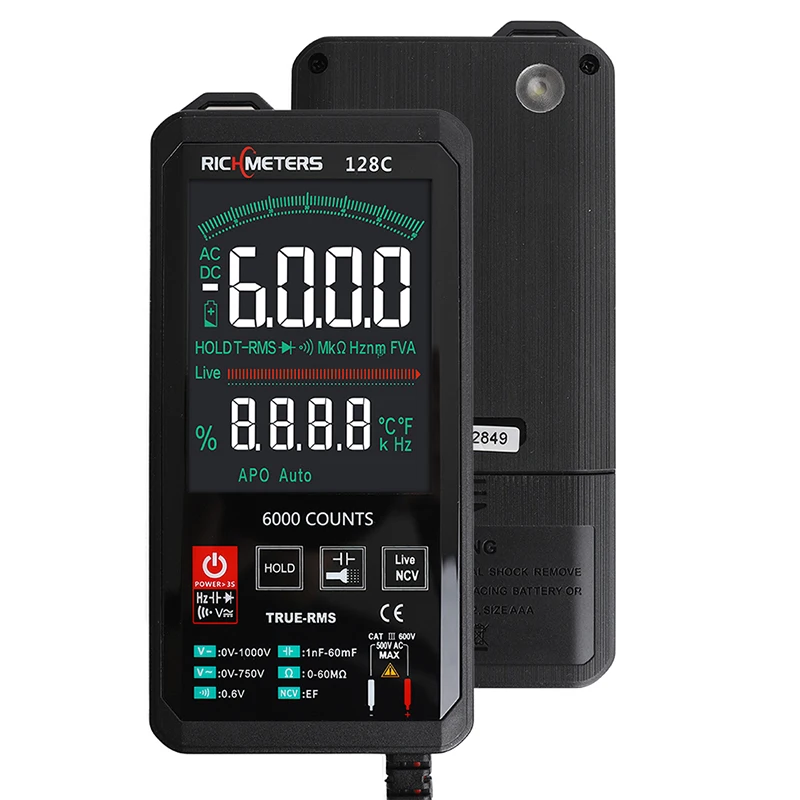 

RM118C igital Multimeter Touch Sensitive Resistance Tester Professional NCV Capacitance Pocket Type Intelligent Scanning Tools
