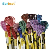 Buy Multicolor Embroidery Metallic Shiny Thread Cross Stitch Floss Threads Cotton Sewing Skeins Skein Kit Sewing Tool Online - Image 3