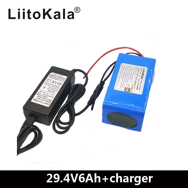LiitoKala 24V 6Ah 7S3P 18650 аккумулятор литиионый 24 v электрический велосипед