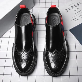 

Italian Men Shoes Formal Wedding Footwear New Stylish British Brogue Shoes Men Slip-On Mens Dress Shoes Formal Party Sneakers