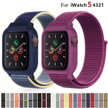 

Case+strap for Apple watch band 44 mm 40mm iWatch band 42mm 38mm Nylon Sport Loop bracelet For iwatch 5 4 3 2 1 series 38 44mm