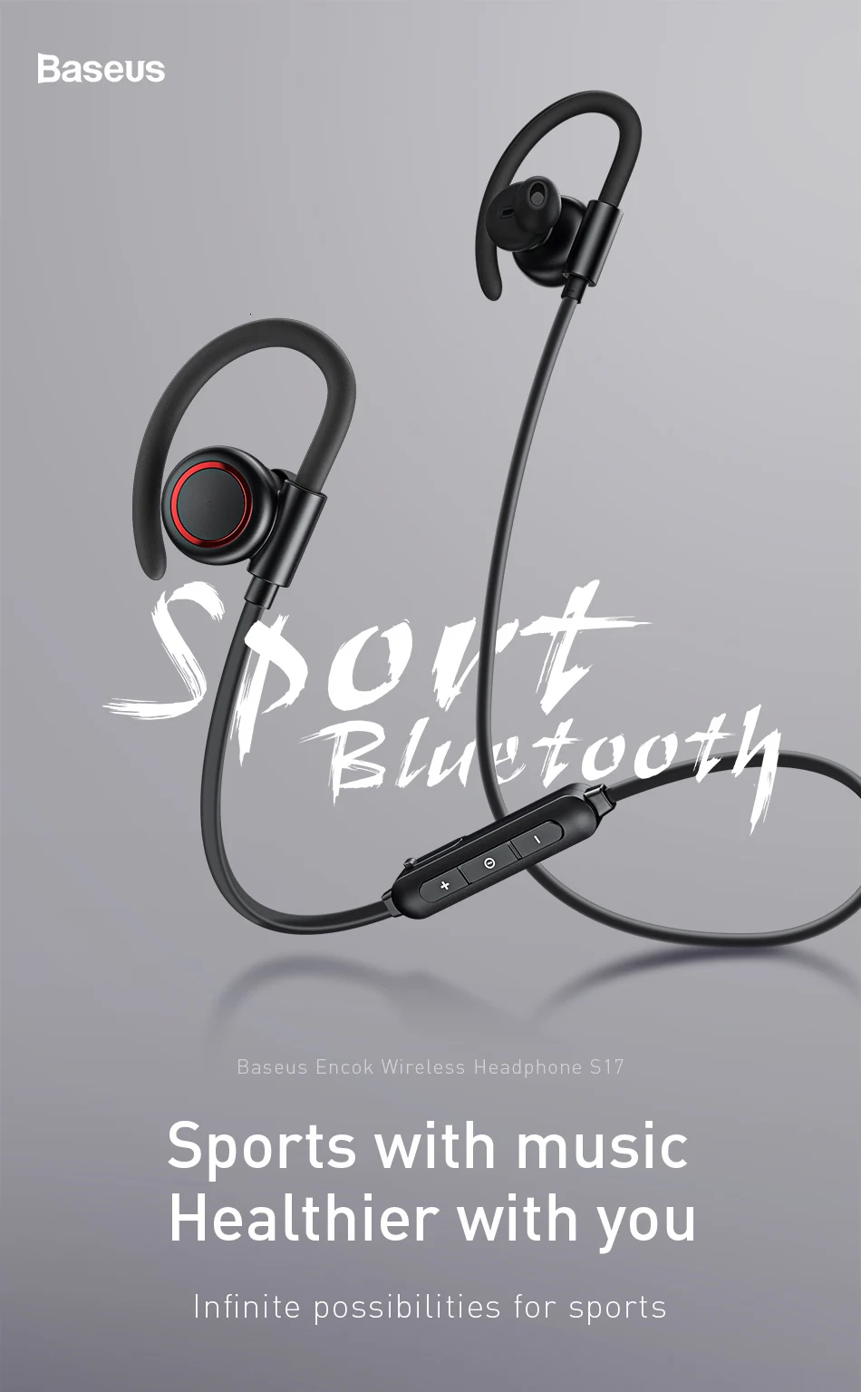 Baseus S17 Спортивные Беспроводные наушники Bluetooth 5,0 наушники для Xiaomi Redmi Note 7 Iphone 8 XR huawei гарнитура громкой связи
