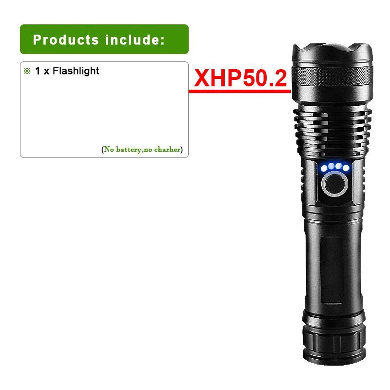 Most XHP199 Super Powerful Flashlight Usb Rechargeable LED Torch Light XHP160 High Power Led Tactical Flash light XHP100 Lantern penlight torch Flashlights