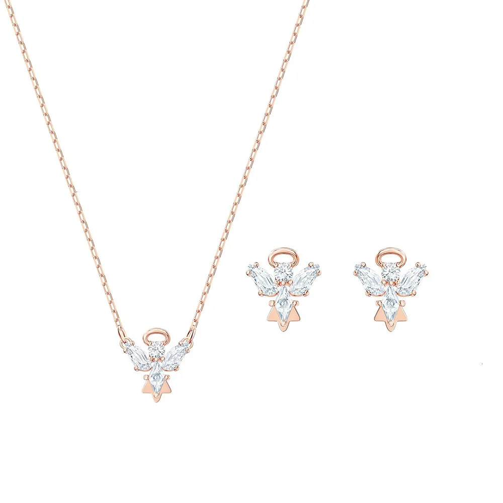 Swa pop new magic joint angel form crystal pink gold jewelry present best romantic lovers present - Цвет: 7