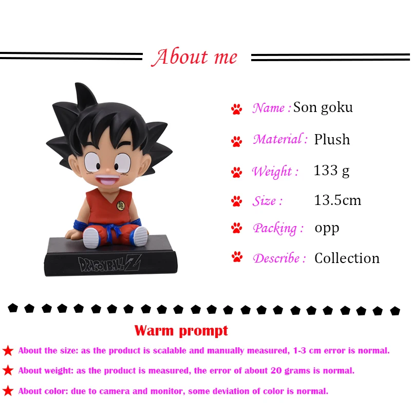 Аниме Dragon Ball Z Сон Гоку держатель телефона кронштейн украшение автомобиля фигурка ПВХ фигурка модель игрушки Мобильный База горячий подарок