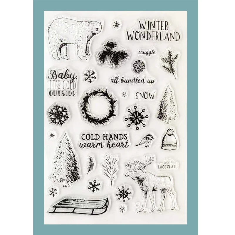 

ZATWBS I love Christmas Clear Stamps For DIY Scrapbooking/Card Making/Album Decorative Rubber Stamp Crafts