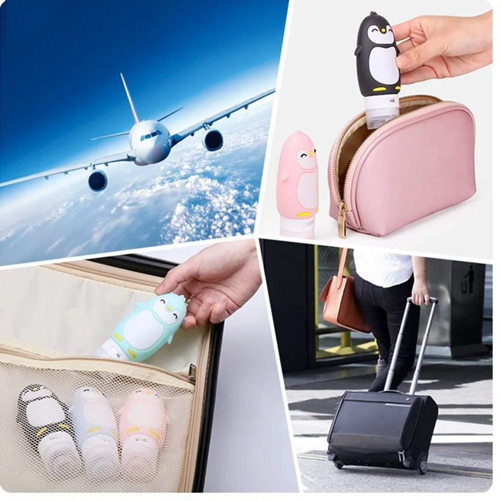 1pc Portable Squeeze Multi function Cartoon Animal Modeling Bottle Silicone Cartoon Liquid Makeup Container 3