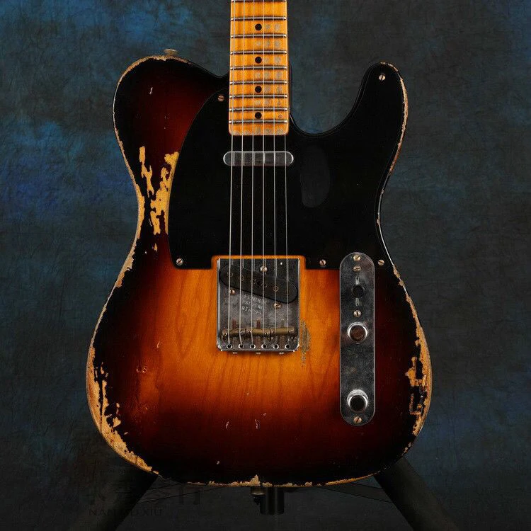 

Sunburst color Relics Electric Guitar,Handmade 6 stings Guitar.rosewood fingerboard.,high quality pickups guitar