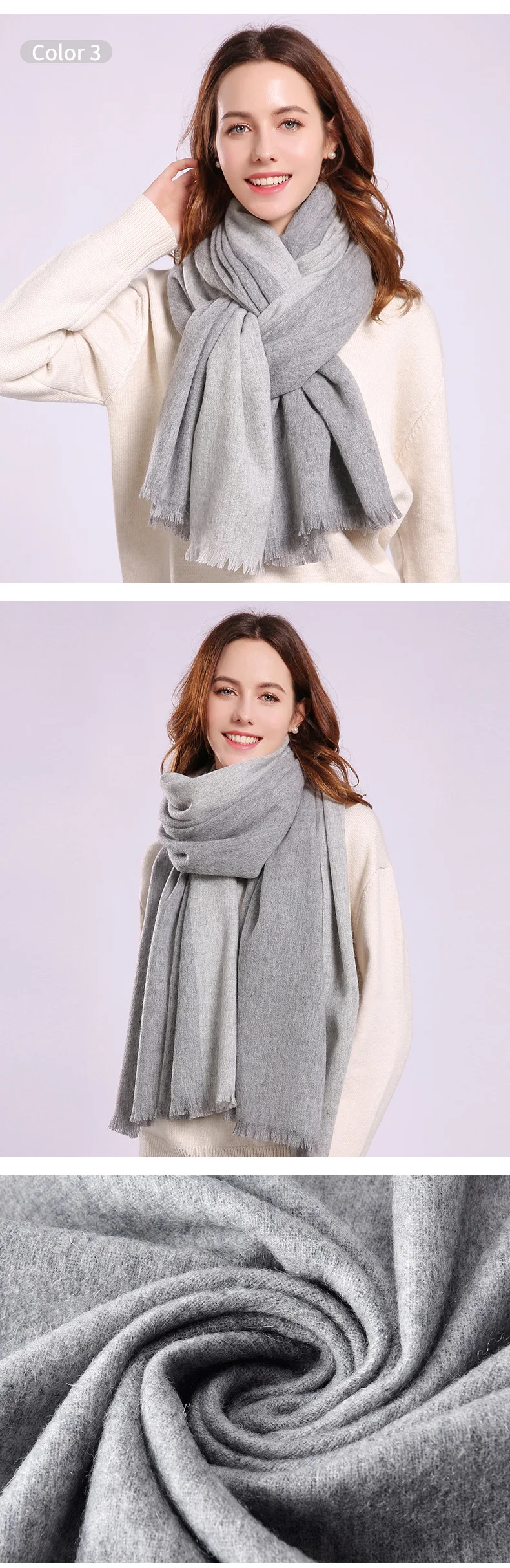 Winter Wool Scarf Women Plaid Shawls and Wraps for Ladies Pashmina Foulard Femme Warm Cashmere Echarpe Pure Wool Scarves