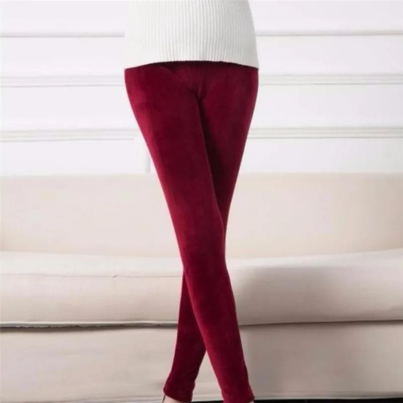 YRRETY Winter Leggings Knitting Plus Velvet Casual Legging New High Elastic Thicken Double Layer Warm Skinny Women Black Pants