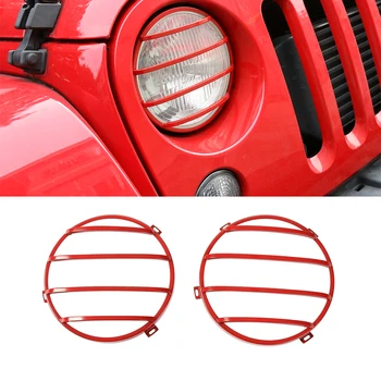 

Headlight Cover Guard Decoration Trim Head Light Lamp Covers for Jeep Wrangler JK 2007-2017 Iron Red Chrome Car Accessories