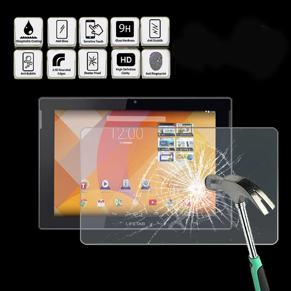 

For Medion Lifetab S10346 MD98992 10.1" - Tablet Tempered Glass Screen Protector Cover Screen Film Protector Guard Cover
