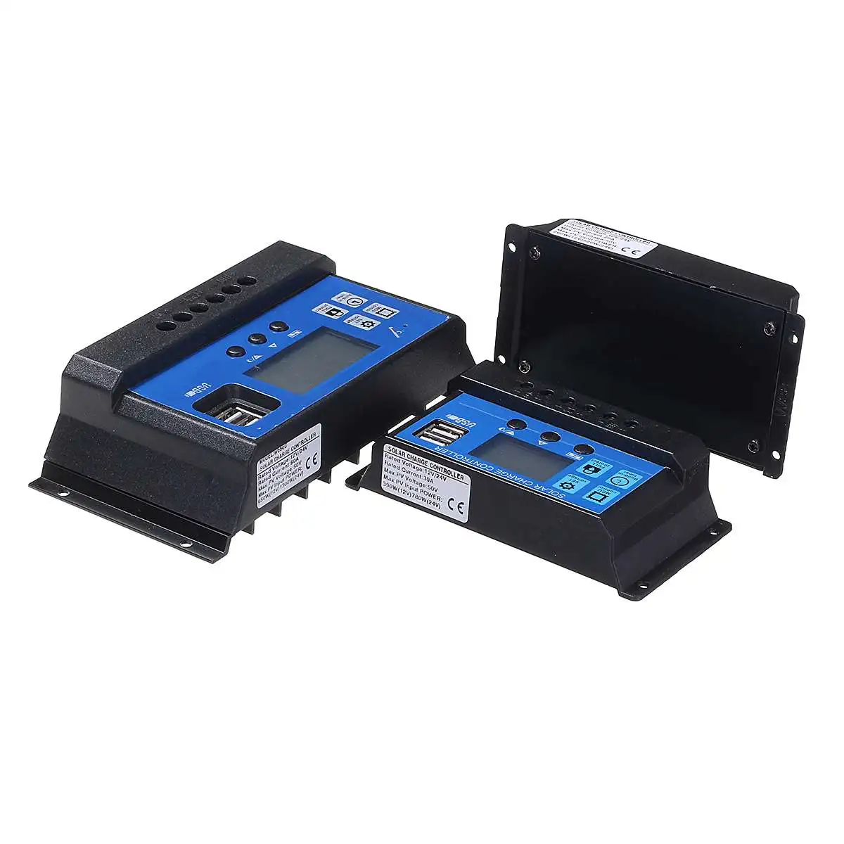 PWM lcd Dual USB Автоматический Солнечный контроллер заряда 60A/50A/40A/30A/20A/10A 12 В 24 В солнечная батарея Панель Регулятор 5 В выход PV домашний