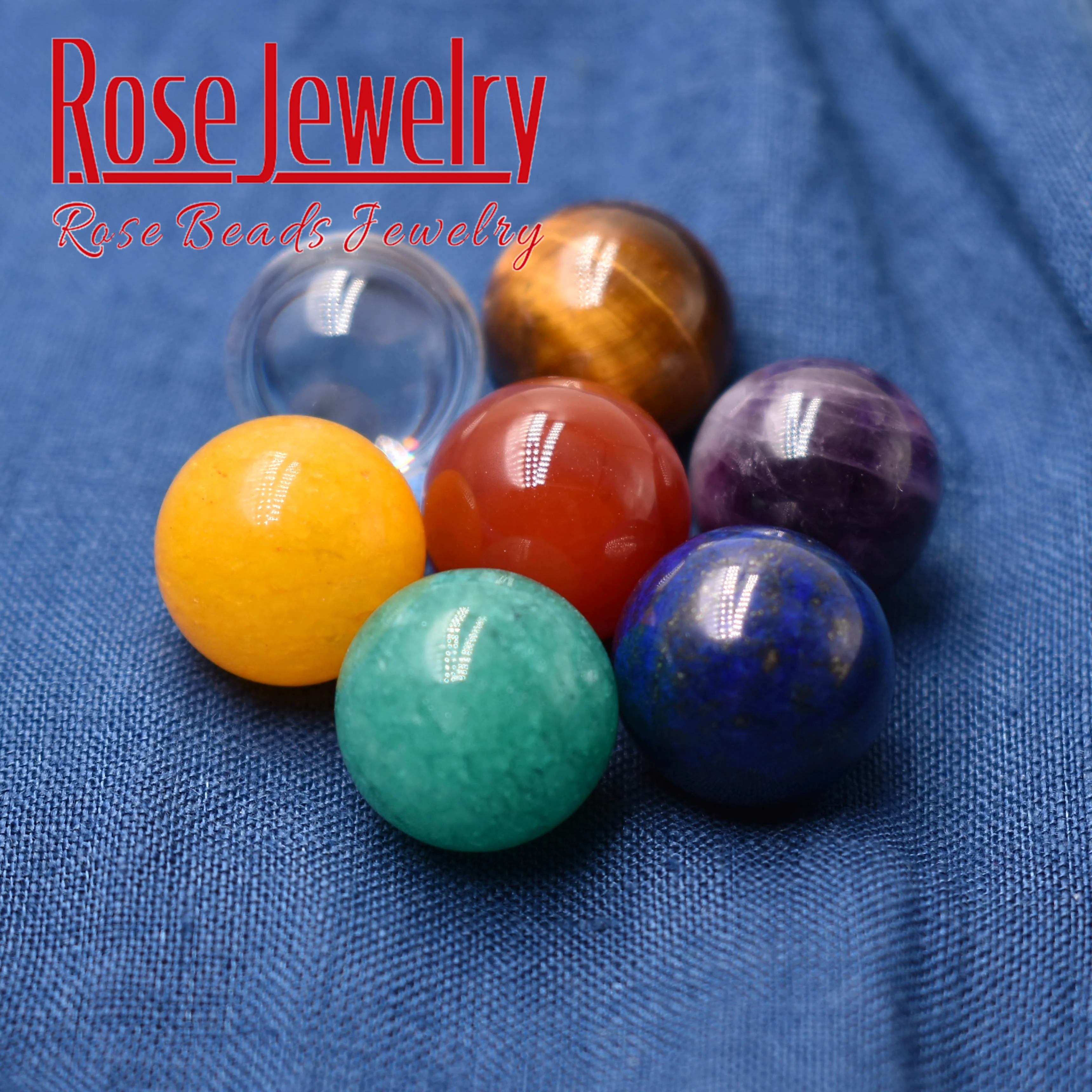 

Free Shipping Natural Stone Chakra Tumbled Healing Crystal Rock Mineral Crystal Bead 7Pcs 16mm for Home Decoration Ball