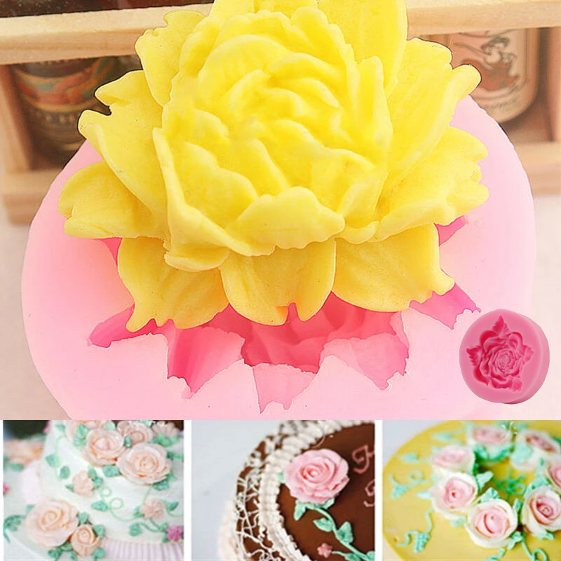 Beautiful Big Rose Flower Mould Sugarcraft Silicone Chocolate Fondant Decoration Cake Mold mold | Дом и сад