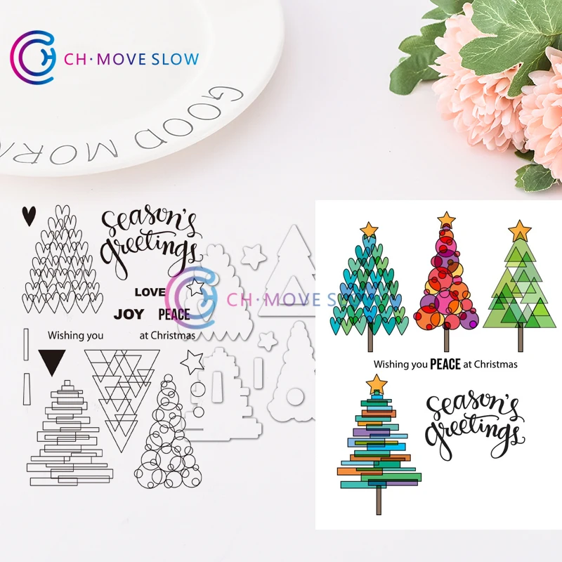 CH праздничные деревья металлические Вырубные штампы и Сделай Сам Скрапбукинг карточный трафарет бумажные